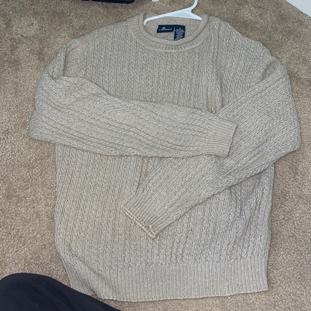 chunky knit sweater tan